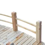 Outsunny 5 Ft Wooden Garden Bridge Arc Footbridge with Railings for your Backyard, Natural Wood - Image 8
