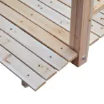 Outsunny 5 Ft Wooden Garden Bridge Arc Footbridge with Railings for your Backyard, Natural Wood - Image 9