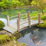 Outsunny 5 Ft Wooden Garden Bridge Arc Footbridge with Railings for your Backyard, Natural Wood - Image 10