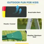 Qaba 5-in-1 Kids Swing Set with Slide, Swings and Glider for Backyard, 770lbs Capacity, for Ages 3-8, Mixed Color - Image 7
