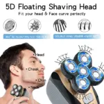 5 in 1 Rotary Electric Head Shaver and Beard Trimmer Rechargeable - Image 6