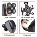 5 in 1 Rotary Electric Head Shaver and Beard Trimmer Rechargeable - Image 11