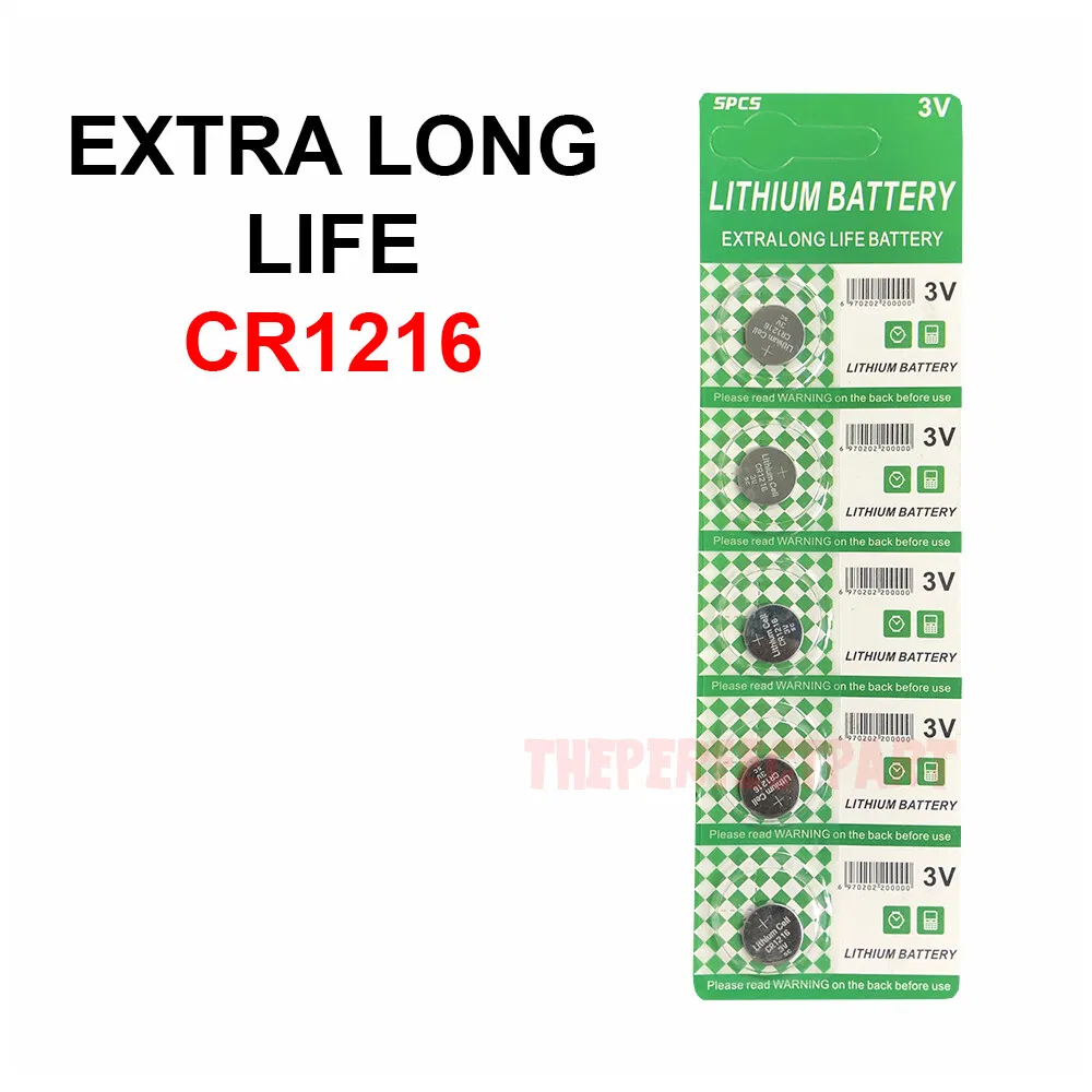 5 Pack CR1216 3V Lithium Coin Cell Batteries