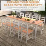 5 Piece Dining Set Solid Pine Wood High Back Chairs White Natural Wood for Small Spaces - Image 7