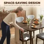 HOMCOM 5-Piece Dining Table Set for 4, Mid-Century Modern Kitchen Table and Chairs, Light Gray - Image 6
