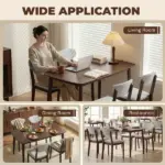 HOMCOM 5-Piece Dining Table Set for 4, Mid-Century Modern Kitchen Table and Chairs, Light Gray - Image 7