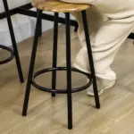 5 Piece Industrial Dining Set Bar Table and Round Stools Metal Frame for Pub Dining Room - Image 7