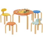 5 Piece Kids Table and Chairs Set, Toddler Table and Chair Set with Built-in Storage, for Nursery, Living Room, Playroom - Image 11