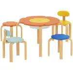 5 Piece Kids Table and Chairs Set, Toddler Table and Chair Set with Built-in Storage, for Nursery, Living Room, Playroom