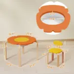 5 Piece Kids Table and Chairs Set, Toddler Table and Chair Set with Built-in Storage, for Nursery, Living Room, Playroom - Image 3