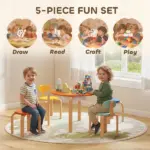 5 Piece Kids Table and Chairs Set, Toddler Table and Chair Set with Built-in Storage, for Nursery, Living Room, Playroom - Image 4