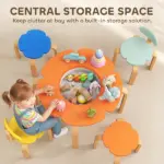 5 Piece Kids Table and Chairs Set, Toddler Table and Chair Set with Built-in Storage, for Nursery, Living Room, Playroom - Image 5