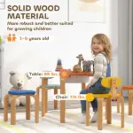 5 Piece Kids Table and Chairs Set, Toddler Table and Chair Set with Built-in Storage, for Nursery, Living Room, Playroom - Image 6