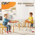 5 Piece Kids Table and Chairs Set, Toddler Table and Chair Set with Built-in Storage, for Nursery, Living Room, Playroom - Image 7