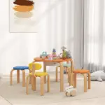 5 Piece Kids Table and Chairs Set, Toddler Table and Chair Set with Built-in Storage, for Nursery, Living Room, Playroom - Image 10