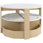 Qaba 5 Piece Kids Table and Chairs Set with Storage, White, for Art, Craft, Drawing, Playroom, Classroom, Nursery