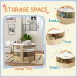Qaba 5 Piece Kids Table and Chairs Set with Storage, White, for Art, Craft, Drawing, Playroom, Classroom, Nursery - Image 6