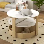 Qaba 5 Piece Kids Table and Chairs Set with Storage, White, for Art, Craft, Drawing, Playroom, Classroom, Nursery - Image 9
