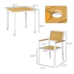 5 Piece Patio Dining Set Yellow Aluminum Outdoor Furniture with HDPE Materials Umbrella Hole for Garden - Image 3