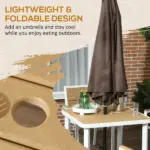 5 Piece Patio Dining Set Yellow Aluminum Outdoor Furniture with HDPE Materials Umbrella Hole for Garden - Image 5