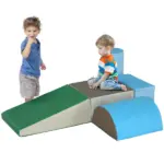 5-Piece Soft Foam Play Equipment for Toddlers, Colorful Crawl and Climb Activity Playset