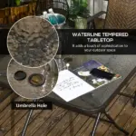 5 Pieces Patio Table and Chairs, Foldable Wicker Outdoor Dining Table Set with Umbrella Hole, Dark Brown - Image 6