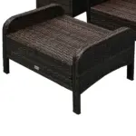 5 Piece Rattan Patio Conversation Set with Chairs, Ottomans and Coffee Table, Brown Beige - Image 8