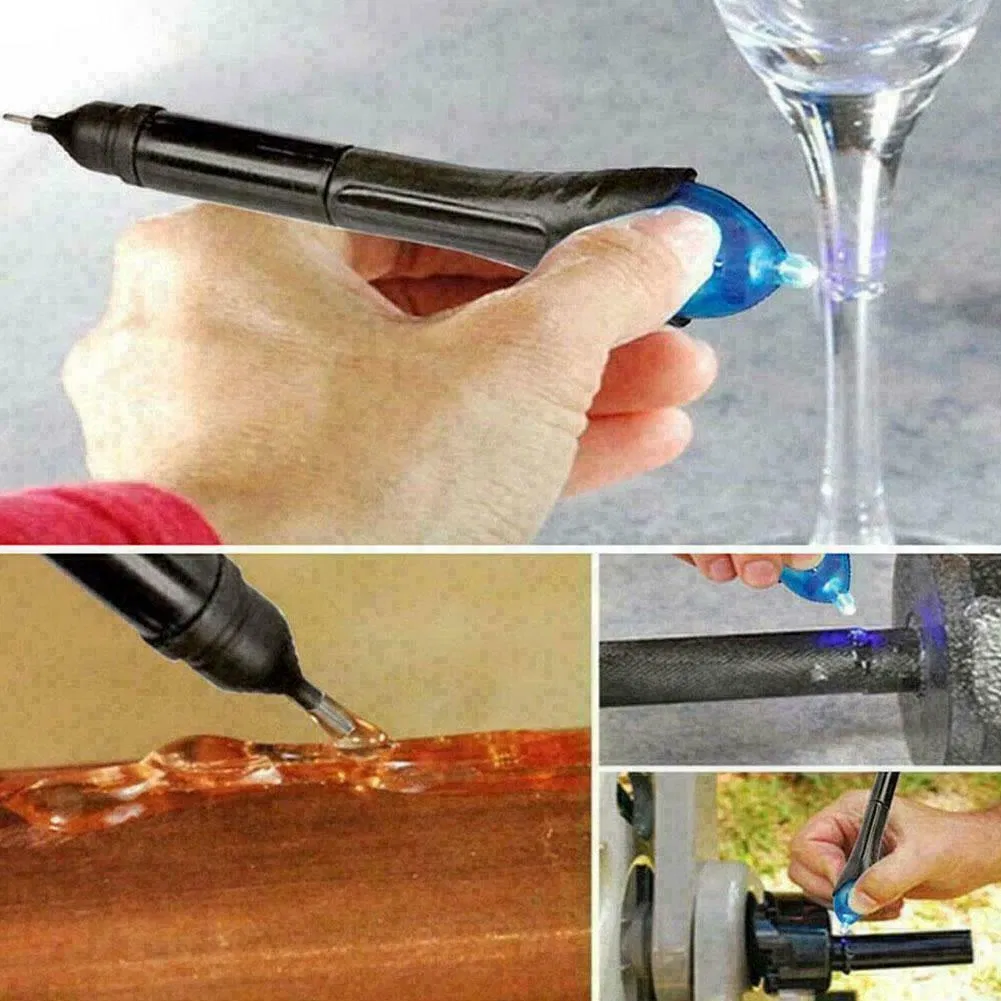 UV Light Curing Repair Adhesive Pen Kit with Refill Liquid