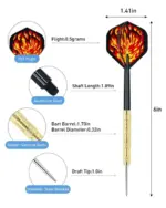 5 Set 15 Piece Steel Tip Darts Set with Slim Barrels and Flights - Image 2