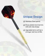 5 Set 15 Piece Steel Tip Darts Set with Slim Barrels and Flights - Image 3