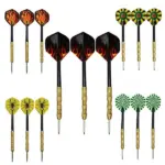 5 Set 15 Piece Steel Tip Darts Set with Slim Barrels and Flights - Image 4