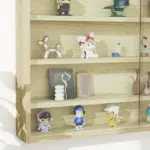 HOMCOM 5-Tier Display Cabinet, Wall-Mounted Display Case with 2 Glass Doors and Adjustable Shelves, Oak - Image 9