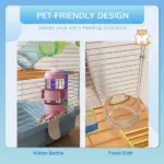 PawHut 5-Tier Hamster Cage, Portable Animal Travel Carrier with Exercise Wheels, Tube, Light Blue - Image 5