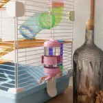PawHut 5-Tier Hamster Cage, Portable Animal Travel Carrier with Exercise Wheels, Tube, Light Blue - Image 9