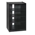 5-Tier Media Stand Cabinet with Adjustable Shelves, Tempered Glass Door for TV Gaming Consoles DVD Player Receiver, Black - Image 11