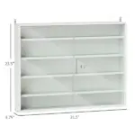 HOMCOM 5-Tier White Display Cabinet with Glass Doors and Adjustable Shelves, Wall-Mounted - Image 3
