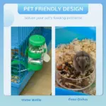 PawHut 5 Tiers Hamster Cage, Extra Large, Small Animal House, Wheels, Tubes, Water Bottle, Ladder, Blue - Image 5