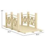 5' Wooden Garden Bridge Footbridge for Backyard Ponds, Creeks, Streams, Nature Wood - Image 3