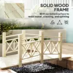 5' Wooden Garden Bridge Footbridge for Backyard Ponds, Creeks, Streams, Nature Wood - Image 5