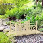 5' Wooden Garden Bridge Footbridge for Backyard Ponds, Creeks, Streams, Nature Wood - Image 7