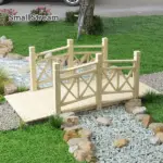 5' Wooden Garden Bridge Footbridge for Backyard Ponds, Creeks, Streams, Nature Wood - Image 9