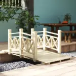 5' Wooden Garden Bridge Footbridge for Backyard Ponds, Creeks, Streams, Nature Wood - Image 10