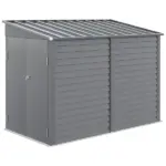 5' x 9' Outdoor Storage Shed, Lean to Shed, Metal Tool House with Floor Foundation, Lockable Doors and 2 Air Vents for Backyard Lawn, Gray - Image 11
