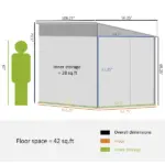 5' x 9' Outdoor Storage Shed, Lean to Shed, Metal Tool House with Floor Foundation, Lockable Doors and 2 Air Vents for Backyard Lawn, Gray - Image 3