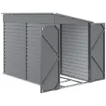 5' x 9' Outdoor Storage Shed, Lean to Shed, Metal Tool House with Floor Foundation, Lockable Doors and 2 Air Vents for Backyard Lawn, Gray - Image 9