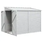 Outsunny 5' x 9' Outdoor Storage Shed, Lean to Shed with Foundation, Lockable Doors and Gloves for Patio Lawn Backyard, White - Image 11