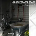 Outsunny 5' x 9' Outdoor Storage Shed, Lean to Shed with Foundation, Lockable Doors and Gloves for Patio Lawn Backyard, White - Image 4