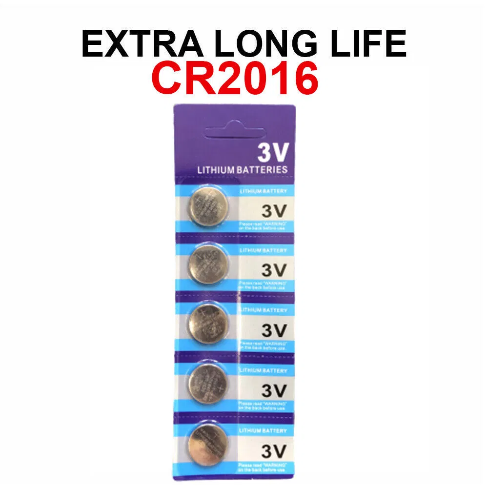 5 Pack CR2016 3V Lithium Coin Cell Batteries