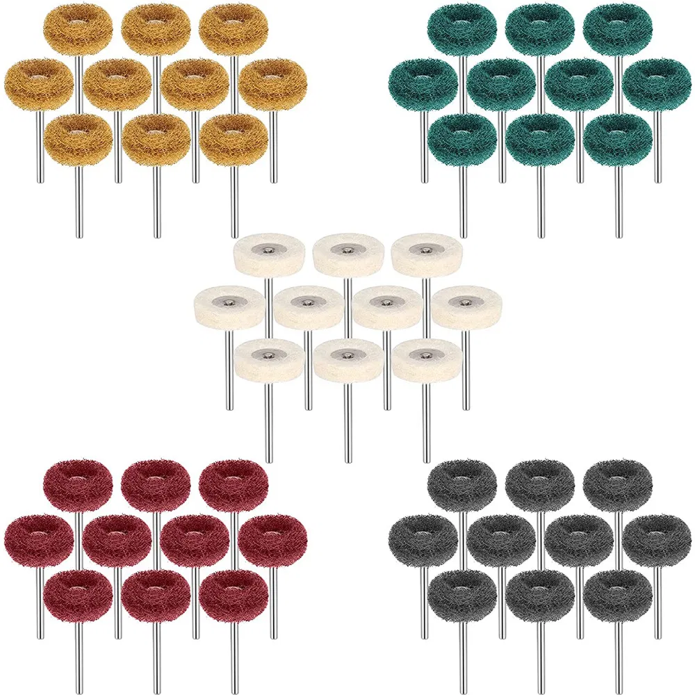 50 Piece Metal Polishing Buffing Wheel Burr Kit for Rotary Tools