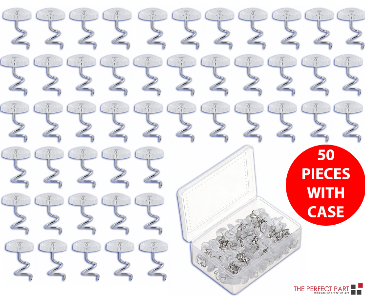 50 Pack Clear Headliner Twist Pins for Upholstery and Fabric